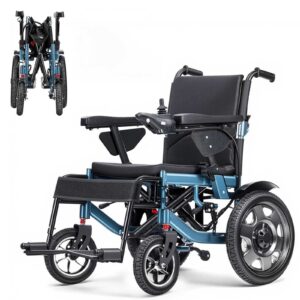 Heavy Duty Foldable Electric Wheelchair 4BL-GYBU-SV Steel Blue