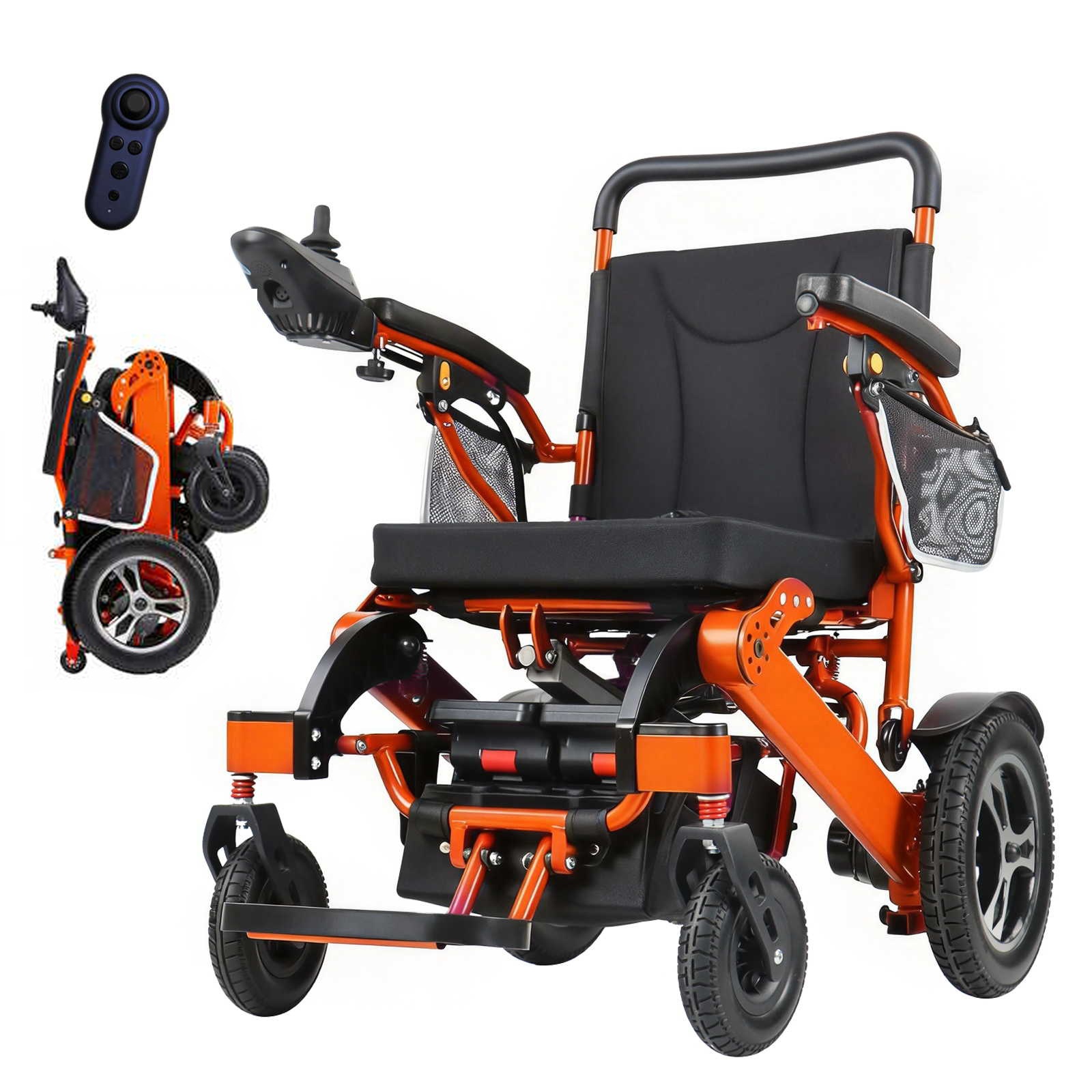 2YJ-OG one button folding electric wheelchair Orange
