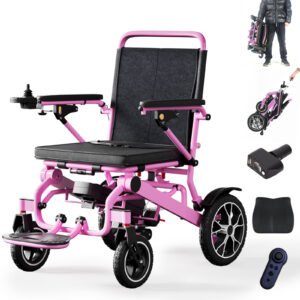 Ultra Lightweight Airline friendly electric Wheelchair 2E-PK Pink