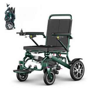 Ultra Lightweight Airline friendly electric Wheelchair 2E-AG-SV Aurora Green 12ah