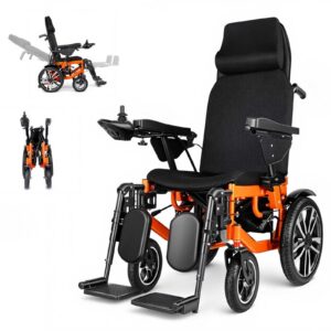 Manual Reclining Backrest & Leg Rest Electric Wheelchair 4QT-OG Orange