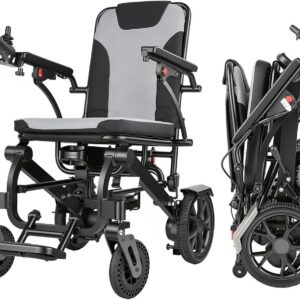 Upgraded Lightweight Travel Electric Wheelchair 2A-BK-SE Black