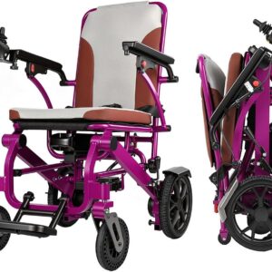 Upgraded Lightweight Travel Electric Wheelchair 2A-VT-SE Violet